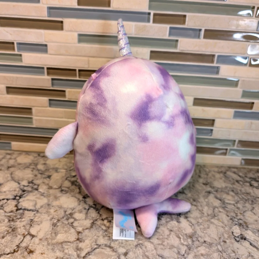 Squishmallow 10” Purple Narwhal Plush Stuffed Animal Kellytoy